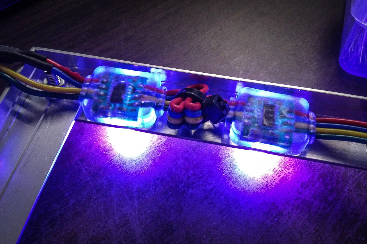 LED inserted into frame